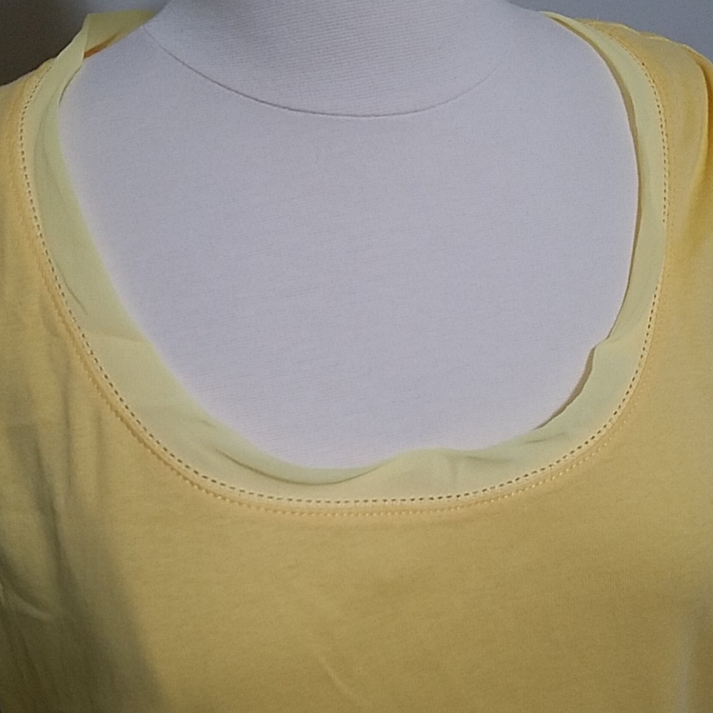 Ralph Lauren Yellow Knit Sleeveless Top sz XL NEW - Picture 2 of 11